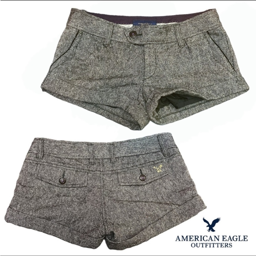 American Eagle Metallic Grey Shorts Size 6
